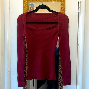 Dazy XL maroon ribbed soft sweater